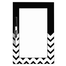 Black and White. Part Zig Zag, Part Plain Black. Dry Erase Whiteboard