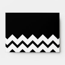 Black and White. Part Zig Zag, Part Plain Black. Envelopes
