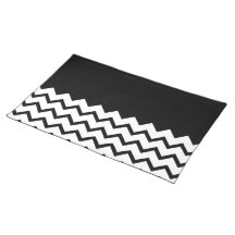 Black and White. Part Zig Zag, Part Plain Black. Place Mat