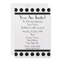 Black and White Party Invitation