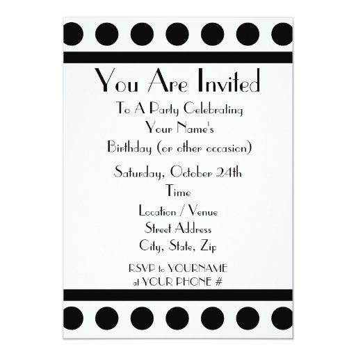 Black and White Party Invitation Zazzle