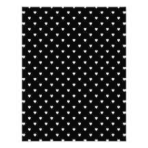 Black and White Pattern - Hearts. Personalized Announcements