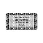 black and white pattern custom address labels