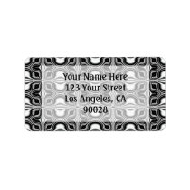 black and white pattern custom address labels
