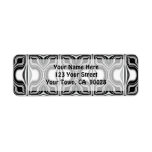black and white pattern return address labels