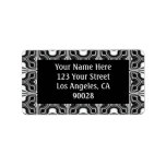 black and white pattern personalized address label