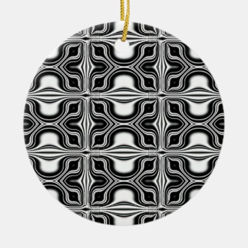 black and white pattern ornaments
