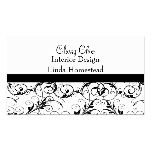 Black and White Patterned Business Card (front side)