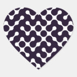 Black and White Patterned Heart Sticker