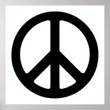 Black and White Peace Sign Print