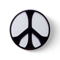Black and White Peace Symbol buttons