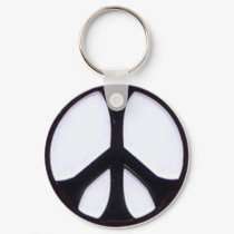 Black and White Peace Symbol keychains