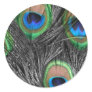Black and White Peacock Feather Sticker