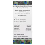Black and White Peacock Feather Wedding Program Custom Rack Card
