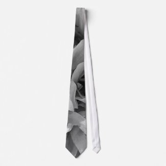 Black and White Petal Abstract Neck Tie