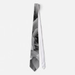 Black and White Petal Abstract Neckties