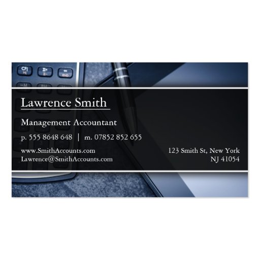 Black and White Photo Accountant - Business Card (back side)