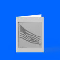 Black and white photo of American Flag cards