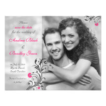 Black and White Photo Save the Date Card Custom Invites