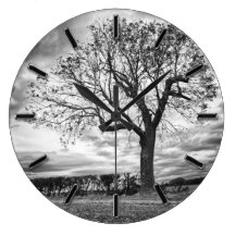 Black and white photography Tree wall clock