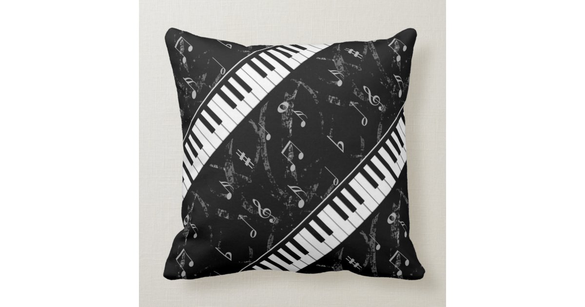 Black and White Piano Music Throw Pillow 2 Zazzle