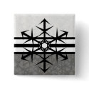 Black and White Pinstripe Holiday Snowflake Button by PheteFirst Black and White Pinstripe Holiday Snowflake Button