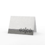 Black and White Pinstripe Holiday Snowflake Card