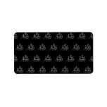 Black and White Pirate Ship Pattern. Personalized Address Labels