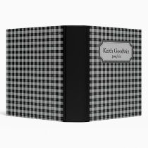 Black and white plaid binders binders