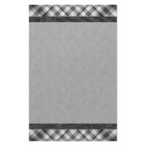 Black and White Plaid Bordered Gray Stationery