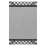 Black and White Plaid Bordered Gray Stationery