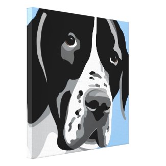 Black and White Pointer Art Gallery Wrapped Canvas