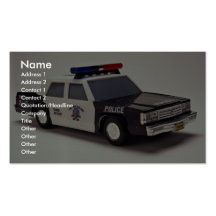 Black and white police car business card template