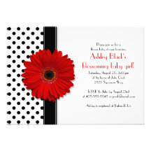 Black and White Polka Dot Baby Shower Invitation
