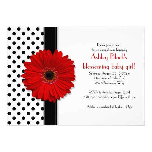 Black and White Polka Dot Baby Shower Invitation