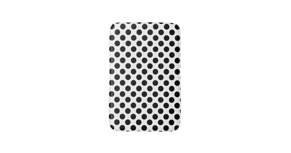 Black and White Polka Dot Bathroom Mat Zazzle