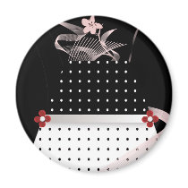 Black and White Polka Dot Bridal envelope seals magnets by perfectpostage Black and White Polka Dot Bridal envelope seals magnets