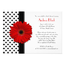 Black and White Polka Dot Bridal Shower Invitation