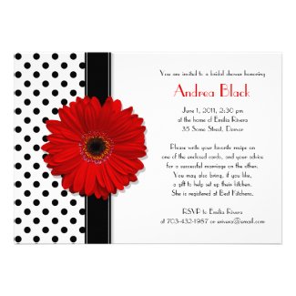 Black and White Polka Dot Bridal Shower Invitation