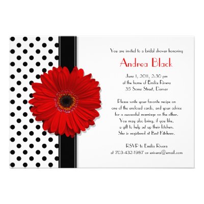 Black and White Polka Dot Bridal Shower Invitation