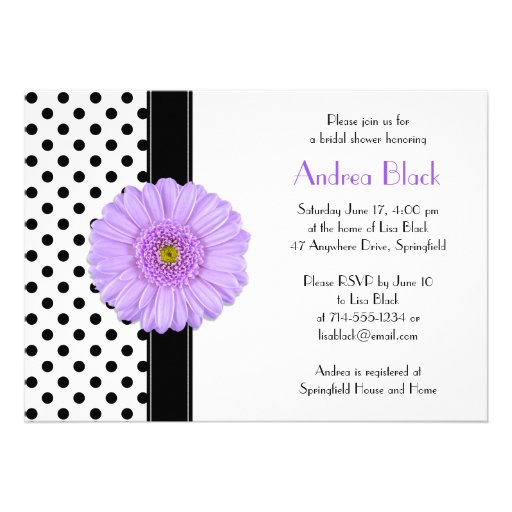 Black and White Polka Dot Bridal Shower Invitation