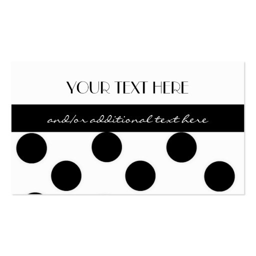 Black and White Polka Dot Business Card Template (front side)