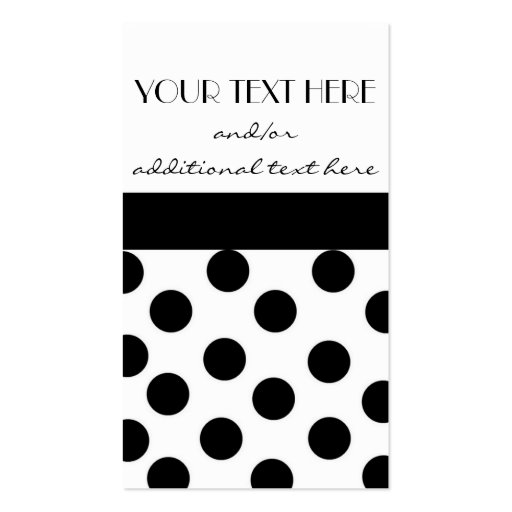 Black and White Polka Dot Business Card Templates (front side)