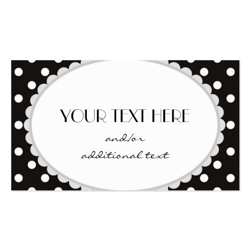 Black and White Polka Dot Business Cards (front side)
