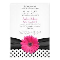 Black and White Polka Dot Graduation Invitation
