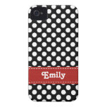 Black and White Polka Dot iPhone 4  4s Case Mate C Case-mate Iphone 4 Case