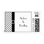 Black and White Polka Dot Monogram Postage