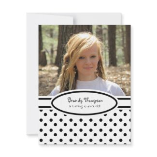 Black and White Polka Dot Party Invitation invitation