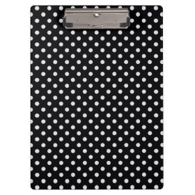 Black and White Polka Dot Pattern Clipboards