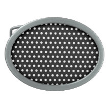 Black and White Polka Dot Pattern. Spotty. Belt Buckles